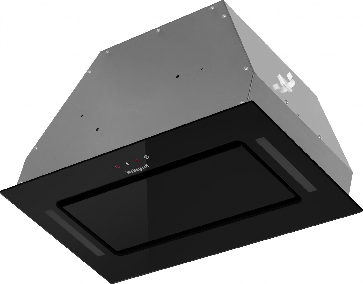 Кухонная встраиваемая вытяжка Weissgauff Veil 600 Touch Black Glass 3 года гарантии, Алюминиевый жировой фильтр, Низкий уровень шума