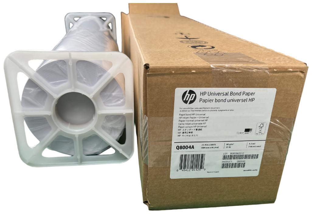 Универсальная бумага HP Universal Bond Paper 23,4" x 300' для струйной печати 0,594x91,4м 80 г/м2 втулка 2"