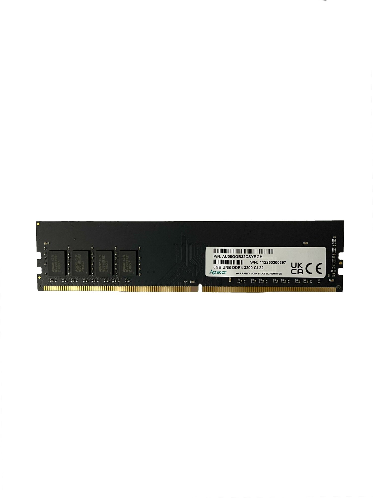 Оперативная память U-DIMM DDR4 Apacer 8Gb 3200MHz CL22 1024x8 EL.08G21.GSH - фотография № 3