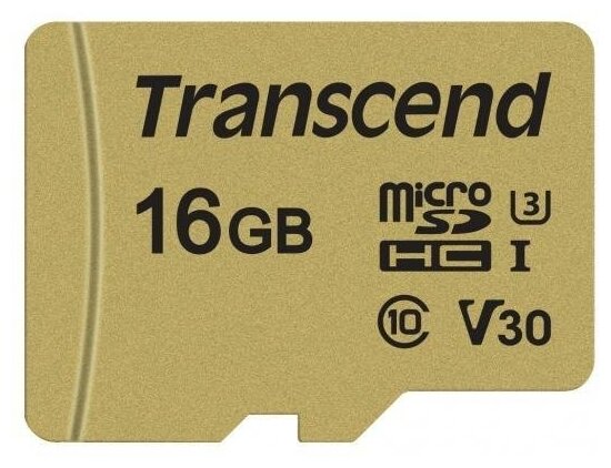 Transcend Флеш-накопитель Transcend Карта памяти Transcend 16GB UHS-I U3 microSD with Adapter, MLC TS16GUSD5005