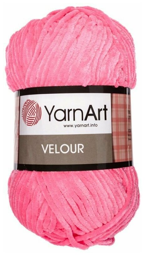 Пряжа YarnArt Velour малина (860), 100%микрополиэстер, 170м, 100г, 3шт