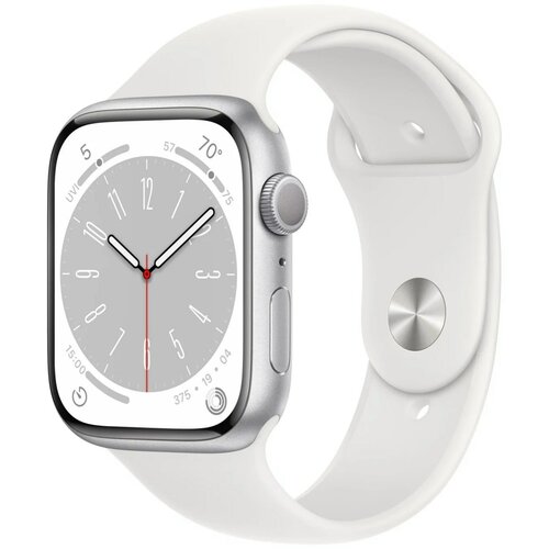 Apple Умные часы Apple Watch Series 8 45 мм Aluminium Case GPS with sport band (Серебристый)