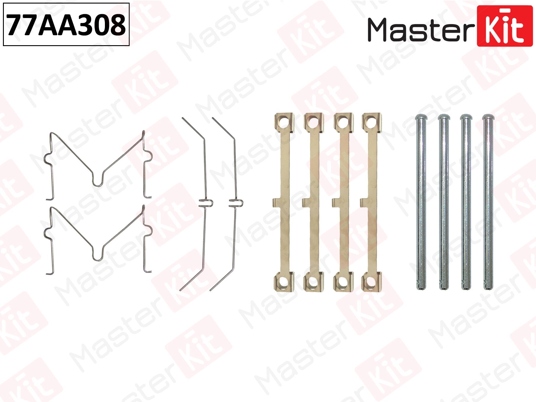 Комплект Установочный Тормозных Колодок Toyota Land Cruiser 100 (_j1_) 1998 - 2008 MasterKit арт. 77AA308