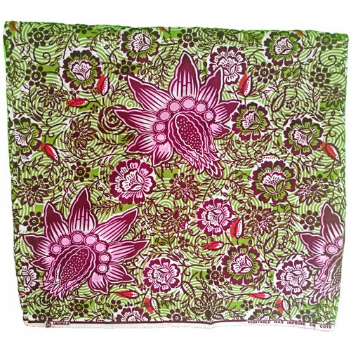 Ткань для рукоделия, пэчворка, игрушек хлопковая двухсторонняя /этнический африканский принт Vlisco из Кот-д'Ивуар/лоскут 35х35 см