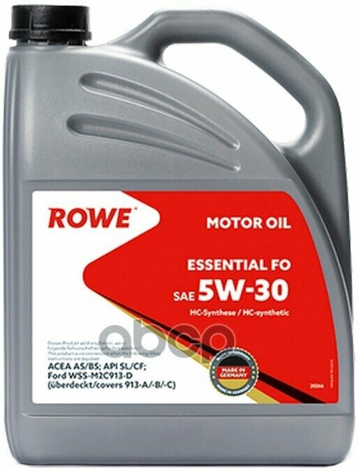 ROWE Масло Rowe 5W30 Essential Fo Api Sl/Cf Acea A5/B5 5Л Син Rowe 203665952A