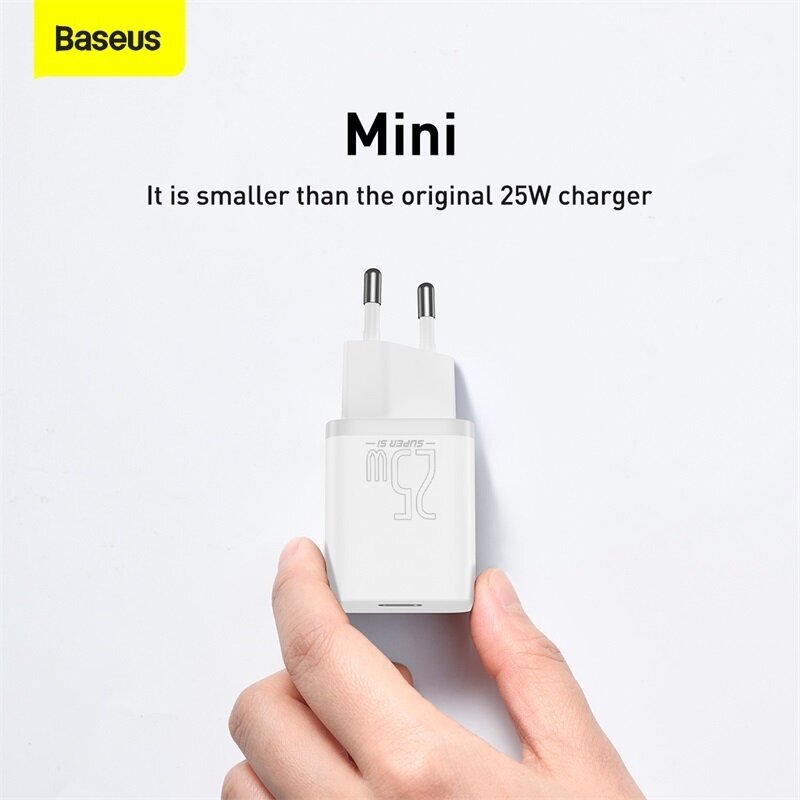 Зарядное устройство для телефона BASEUS Super Si USB-C + Кабель Type-C-Type-C 3A 25W черный