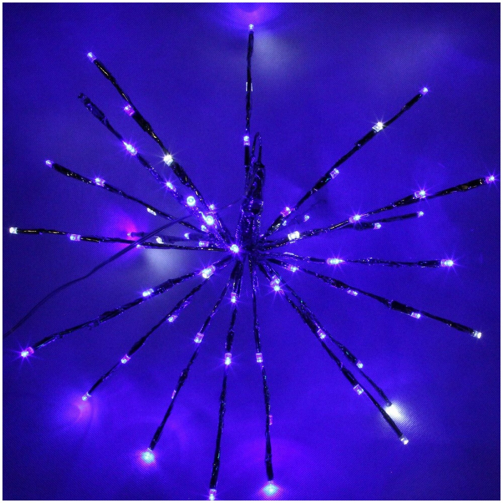 Декорация SHLights Еж, 80 LED, уличная, мерцающая, синий-белый (TB-40-WB) - фотография № 3