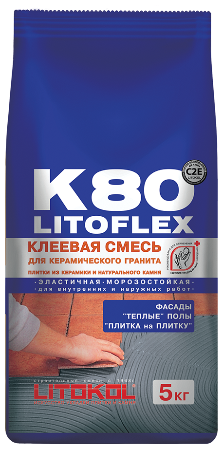 Клей для плитки и камня Litokol Litoflex K80