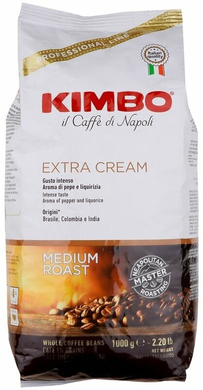 Кофе Kimbo Extra Cream зерновой, 1000г