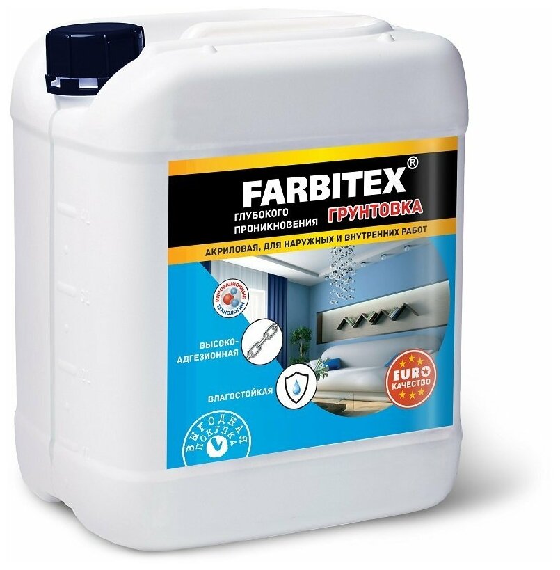 Грунтовка глубокого проникновения акриловая FARBITEX 1 кг