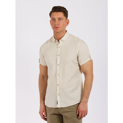 Рубашка MCL, размер 5XL, бежевый льняная рубашка с коротким рукавом sunspel