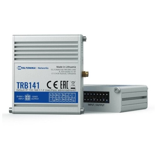 Коммутационная плата TRB141 (RB14100300) industrial rugged GPIO LTE gateway 4G (LTE) cat1 / 3G / digital i/o плата разработки simcom a7680c lte cat1 модуль совместимый с sim800c sim868 sim868e 2g lpwa module