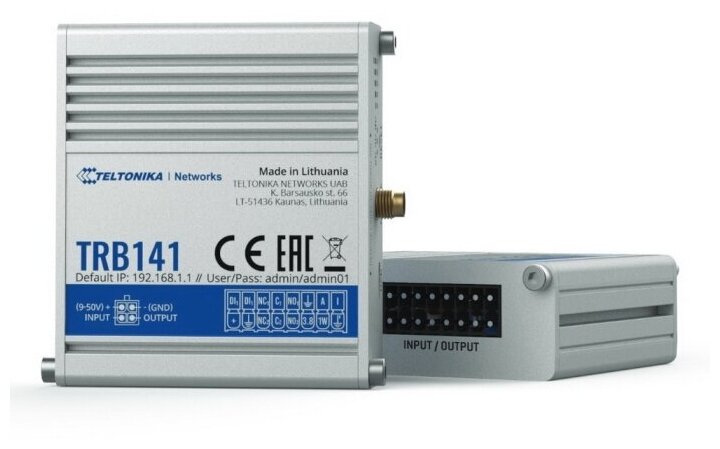 Коммутационная плата TRB141 (RB14100300) industrial rugged GPIO LTE gateway 4G (LTE) cat1 / 3G / digital i/o