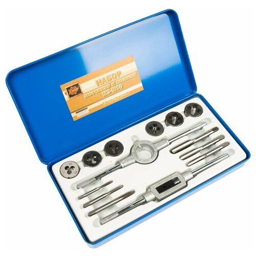фото Набор метчиков и плашек м 3-м10мм, метал. футляр, техмаш 12645 автоdело