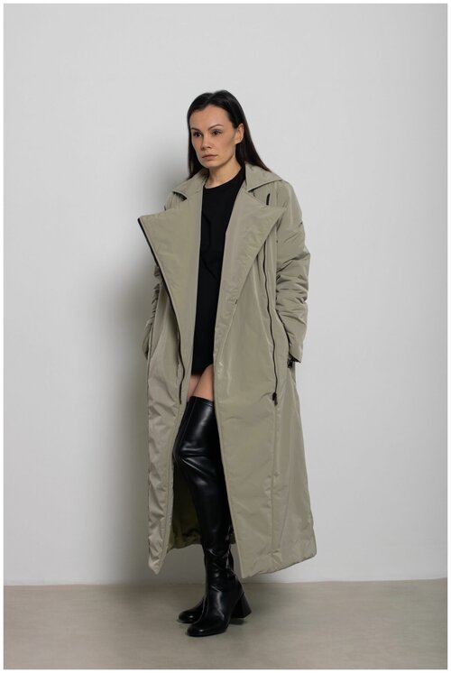 Пальто  Alexandra Talalay, демисезон/зима, размер L, зеленый