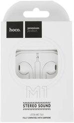 Наушники с микрофоном Hoco M1 1.2м белые