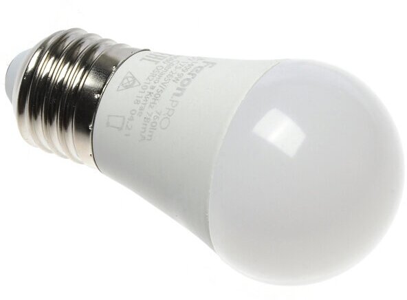 Лампочка светодиодная шар E27/G45 9Вт 760Лм белый нейтральный 4000К, 38081 - фотография № 4