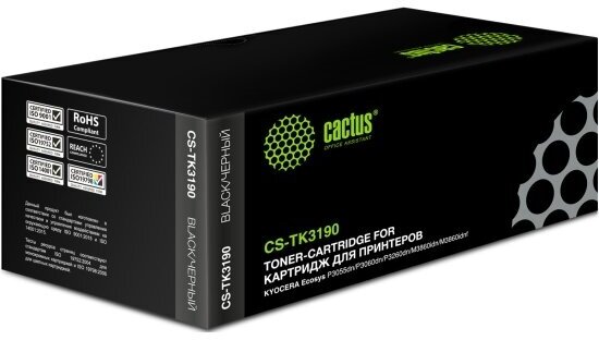 Тонер-картридж Cactus CS-TK-3190 черный (25000стр.) для Kyocera Ecosys P3055dn/P3060dn