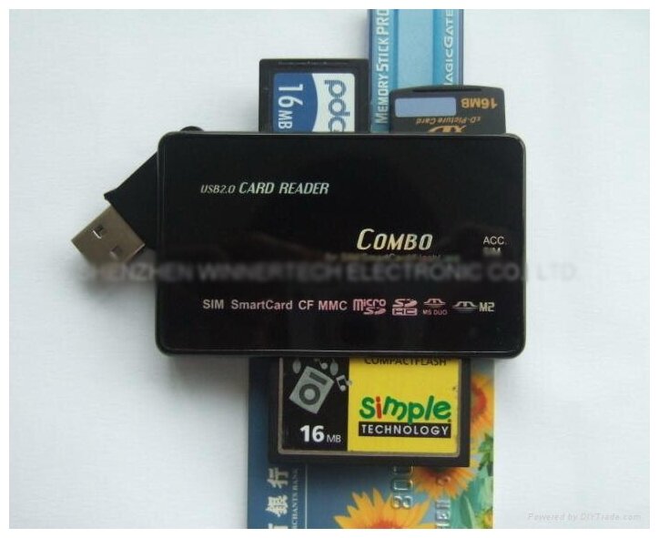 Кардридер All-in-1 USB с поддержкой SIM карт WT-360M READER