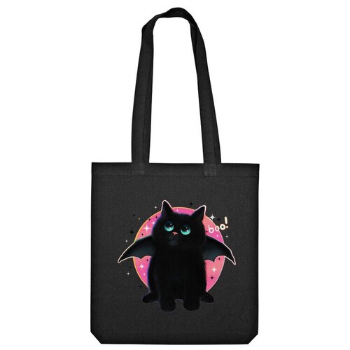 Сумка шоппер Us Basic, черный мужская футболка котик летучая мышь 2xl серый меланж