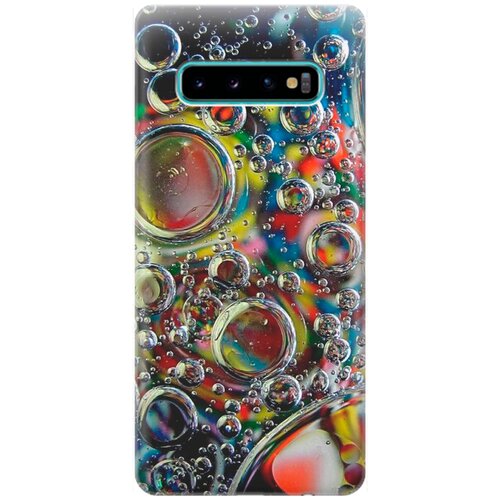 фото Ультратонкий силиконовый чехол-накладка для samsung galaxy s10+ с принтом "маленькие пузырьки" gosso