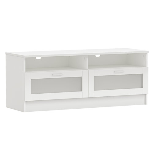 Тумба под телевизор Pragma Akkurum с ящиками ШхГхВ 120х41х48 см ЛДСП белый 9075₽