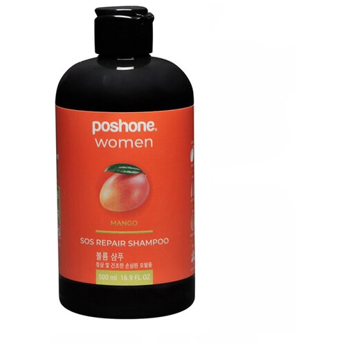 Шампунь для нормальных, сухих и поврежденных волос восстанавливающий Poshone Women Mango, 500 мл