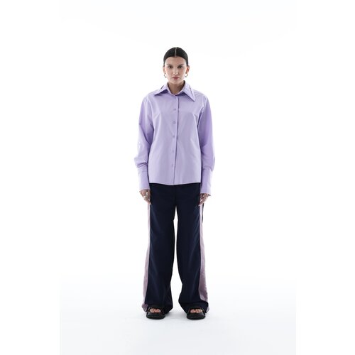 Рубашка  Mulier, длинный рукав, размер M, фиолетовый