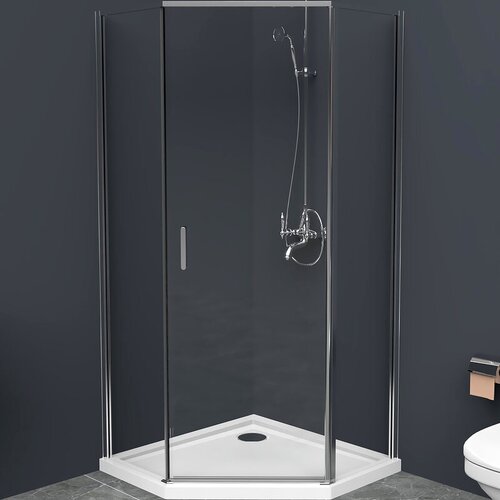 BelBagno Душевой уголок BelBagno Uno 100х100 UNO-195-P-1-100-C-Cr профиль Хром стекло прозрачное