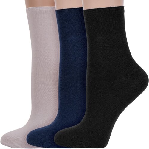 фото Комплект из 3 пар женских носков без резинки rusocks (орудьевский трикотаж) микс 14, размер 23-25 (36-39)