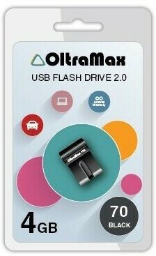 USB Flash накопитель 4Gb OltraMax 70 Black (OM-4GB-70-Black)