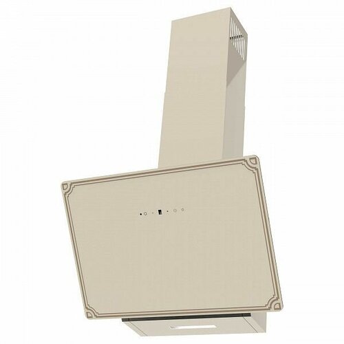 Вытяжка кухонная наклонная Korting KHC 69059 RGВ 60 см бежевое стекло 5 скоростей таймер LED подсветка ретро дизайн 26990₽