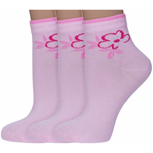 Носки RuSocks, 3 пары, размер 23-25, розовый носки rusocks 3 пары размер 24 розовый