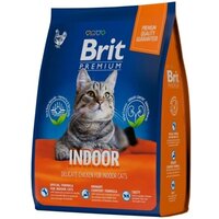 Корм сухой BRIT Premium Cat Indoor для кошек домашнего содержания, с курицей 2 кг