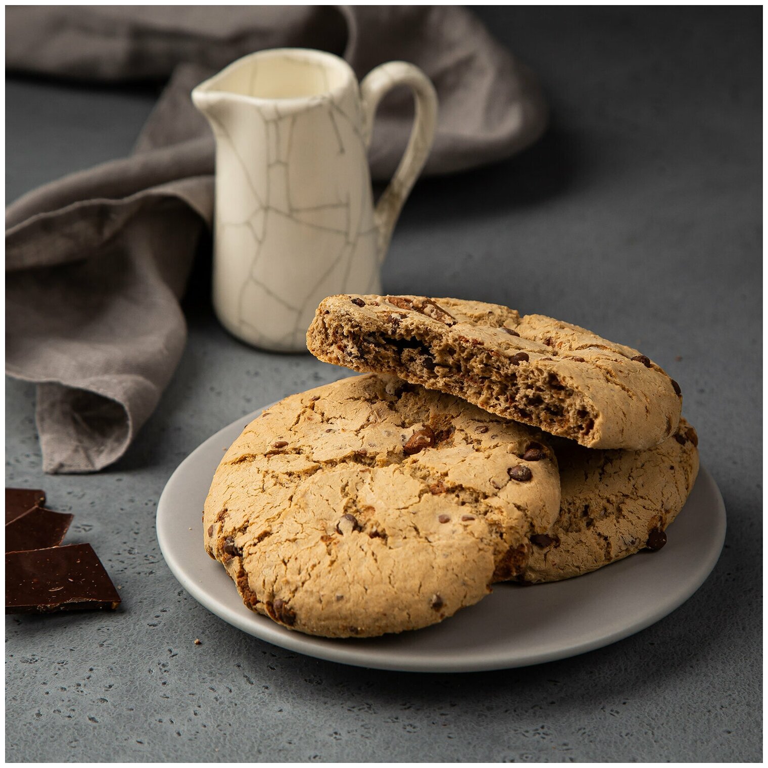 Печенье сахарное Cookies с молочным шоколадом "falcone" 200г - фотография № 5