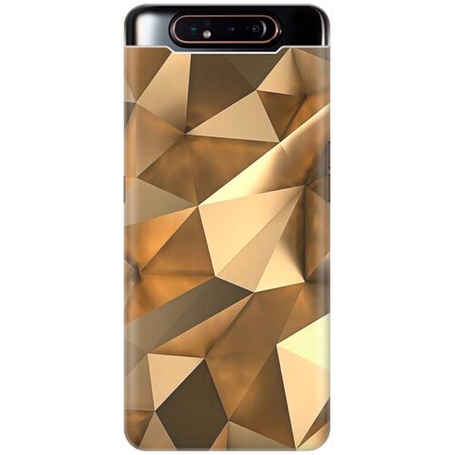 фото Ультратонкий силиконовый чехол-накладка для samsung galaxy a80 с принтом "бронзовые грани" gosso