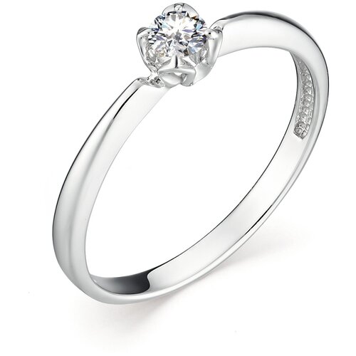 фото Алькор кольцо с 1 бриллиантом из белого золота 12959-200, размер 17.5