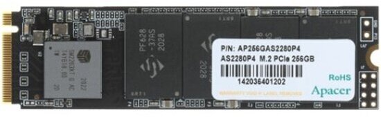 SSD диск Apacer M.2 AS2280P4 256 Гб PCIe Gen3x4, NVMe1.3 3D NAND (AP256GAS2280P4-1)