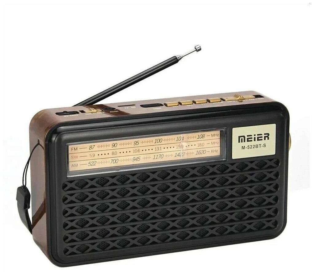 Радиоприемник всеволновый /FM/AM/SW Bluetooth лампа-USB на гибкой ножке/ радио Meier 0-522BT