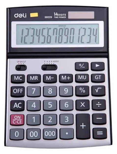Калькулятор настольный Deli E39229 серебристый - фото №1