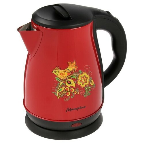 Чайник электрический Матрёна MA-003 металл 17 л 1500 Вт бордовый с рисунком Хохлома 1337100₽