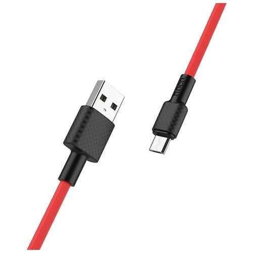 Кабель USB HOCO X29 Superior, USB - Micro USB, 2.0А, 1м, красный кабель usb hoco x29 superior usb lightning 2 0а 1м черный