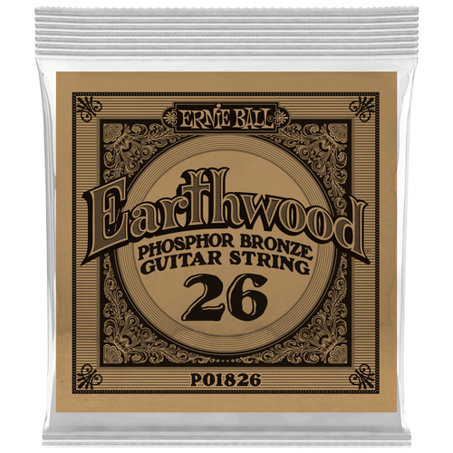 Ernie Ball 1826 струна одиночная для акустической гитары Серия Earthwood Калибр: 26 Сердцевина: