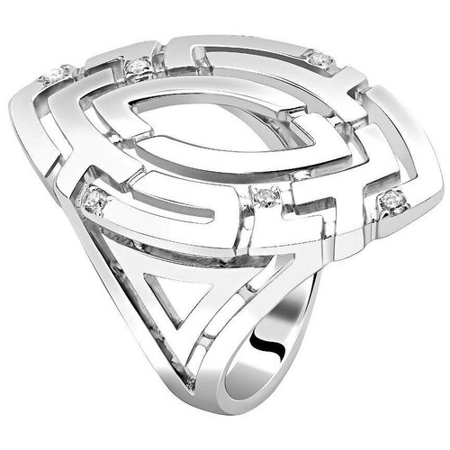 фото Эстет кольцо с 6 кристаллами swarovski из серебра 01к1511613, размер 17.5