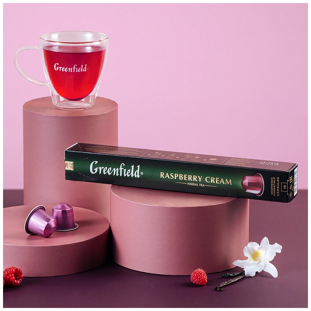 Чай в капсулах Greenfield Raspberry cream Herbal Tea, 10 капсул в уп, 1 упаковка - фотография № 11