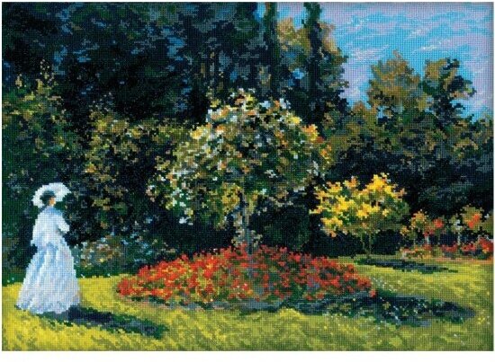 Набор для вышивания Риолис 1225 по мотивам картины К. Моне Дама в саду, 40*30 см