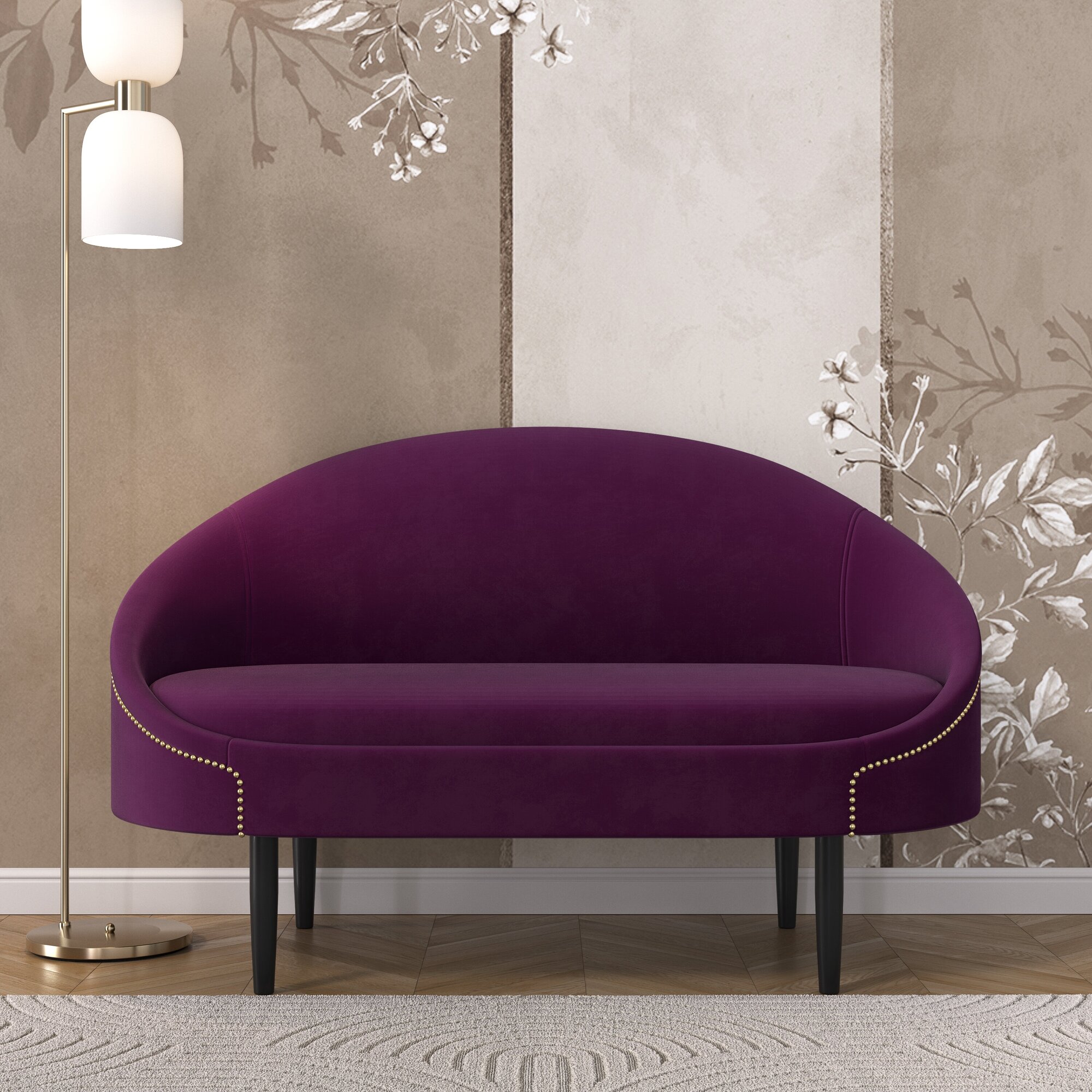 Дизайнерский диван Мадрид фиолетовый, в гостиную, в салон красоты, в кафе, в ресторан, в зону ожидания, в холл, на балкон, в прихожую 135х65х85 - фотография № 3