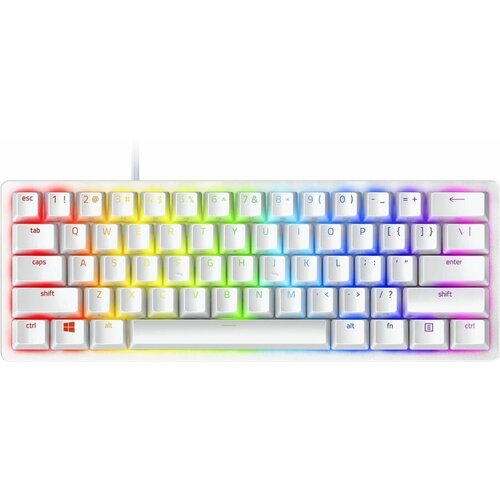 Клавиатура Razer RZ03-03392200-R3R1, USB, белый клавиатура razer huntsman mini mercury ed red switch russian layout rz03 03392200 r3r1