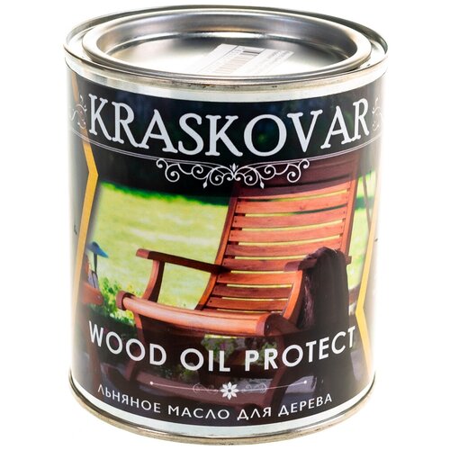 Масло Kraskovar Wood Oil Protect, бесцветный, 0.75 л