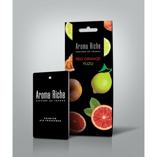 Ароматизатор для автомобиля AROMA RICHE картонный - RED ORANGE-YUZU (красный апельсин И ЮЗУ)